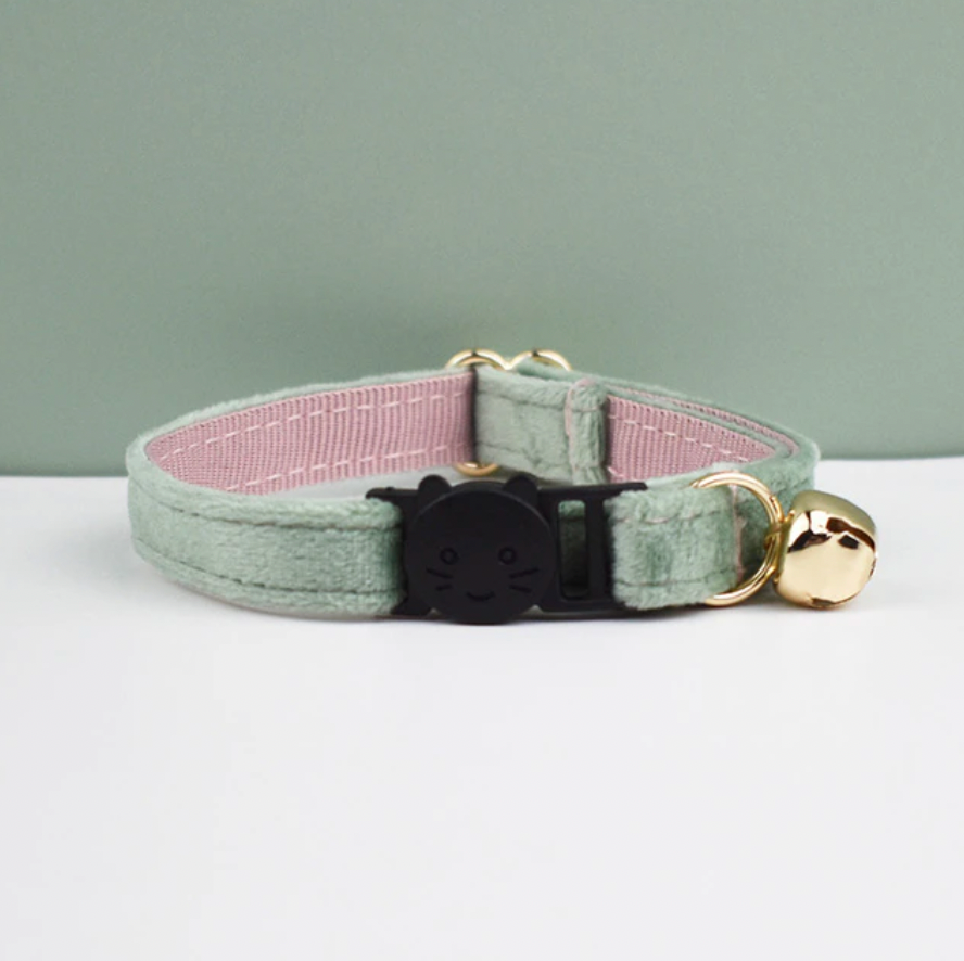 Velvet Cat Collar with Bow Tie