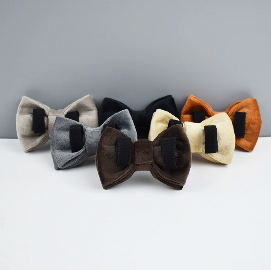 Velvet Cat Collar with Bow Tie