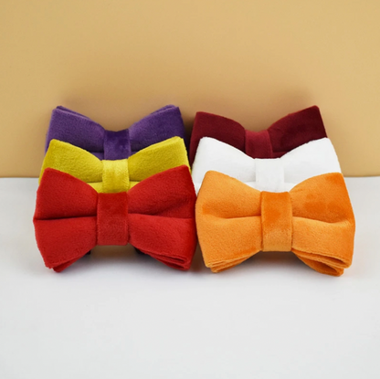 Velvet Cat Collar with Bow Tie