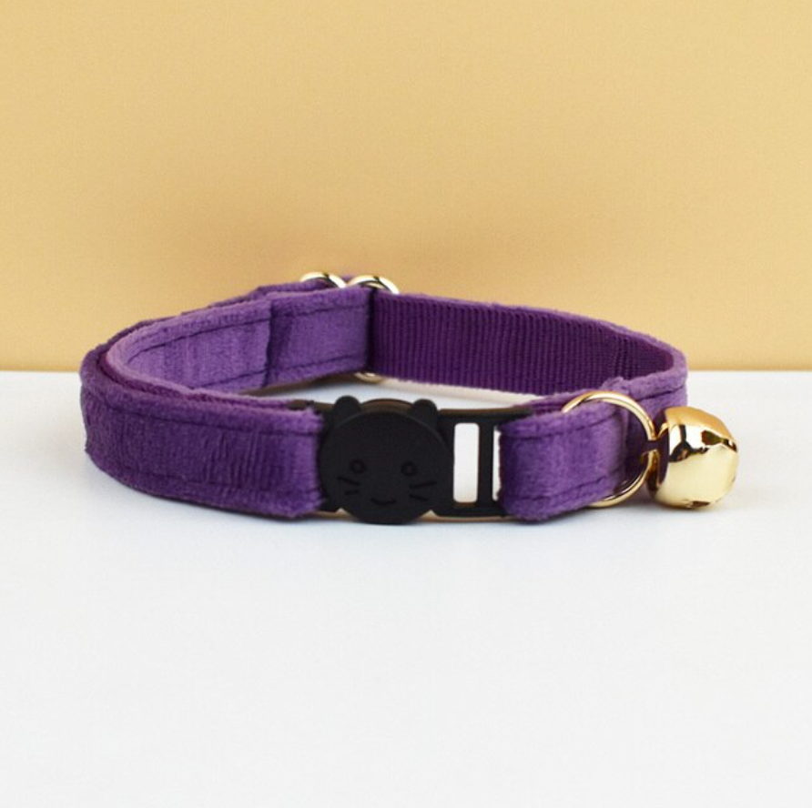 Velvet Cat Collar with Bow Tie