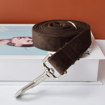 Chocolate Dog Collar, Bow Tie & Matching Leash Set