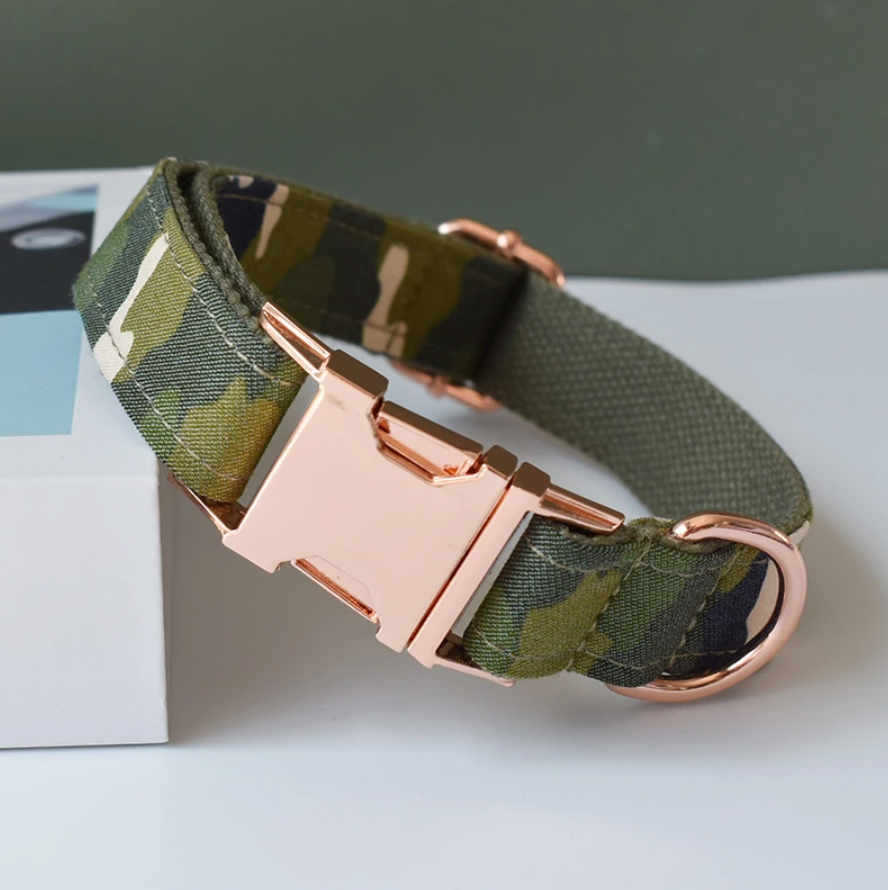 Camo Dog Collar, Bow Tie & Matching Leash Set