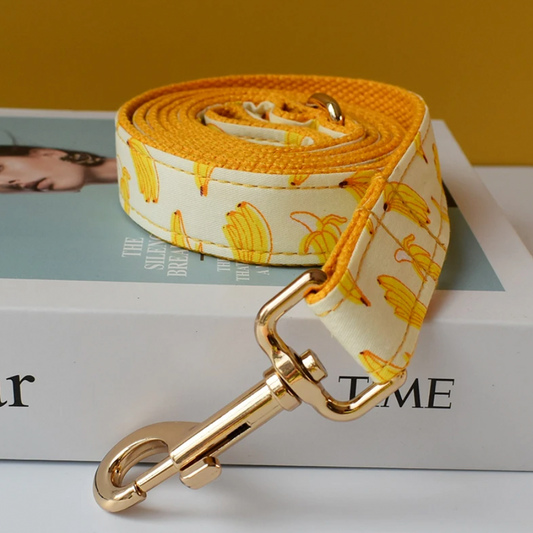 Banana Dog Collar, Bow Tie & Matching Leash Set