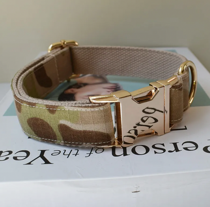 Camo Sand Dog Collar, Bow Tie & Matching Leash Set