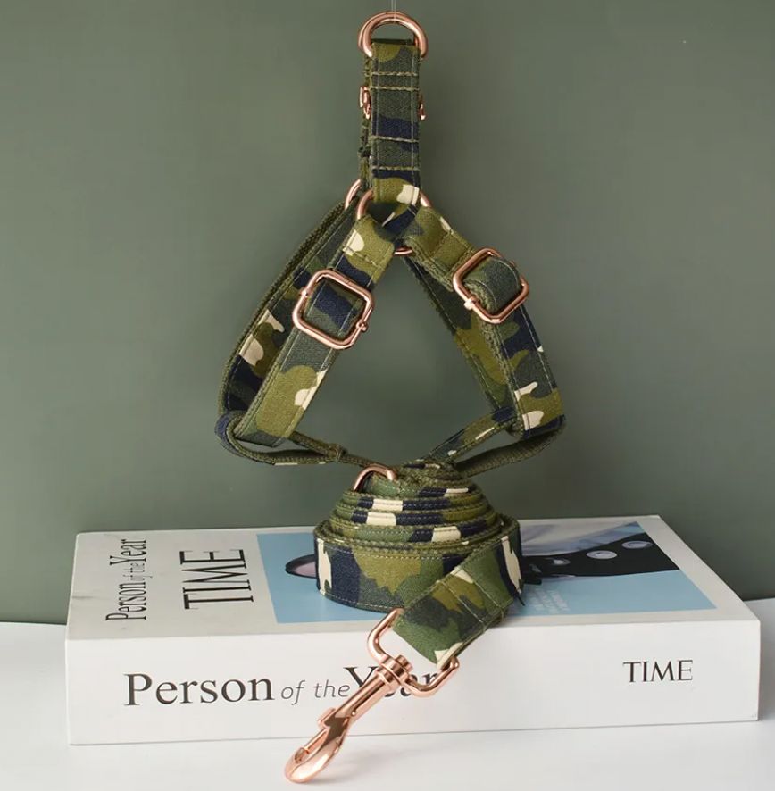 Camo Dog Harness Set