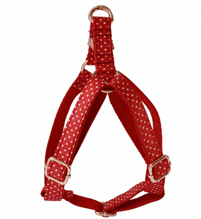 Red Polka Dot Dog Harness Set