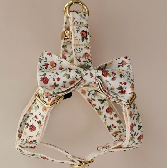 Autumn Flower Dog Harness Set