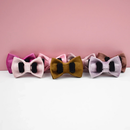 Velvet Cat Collar with Bow Tie