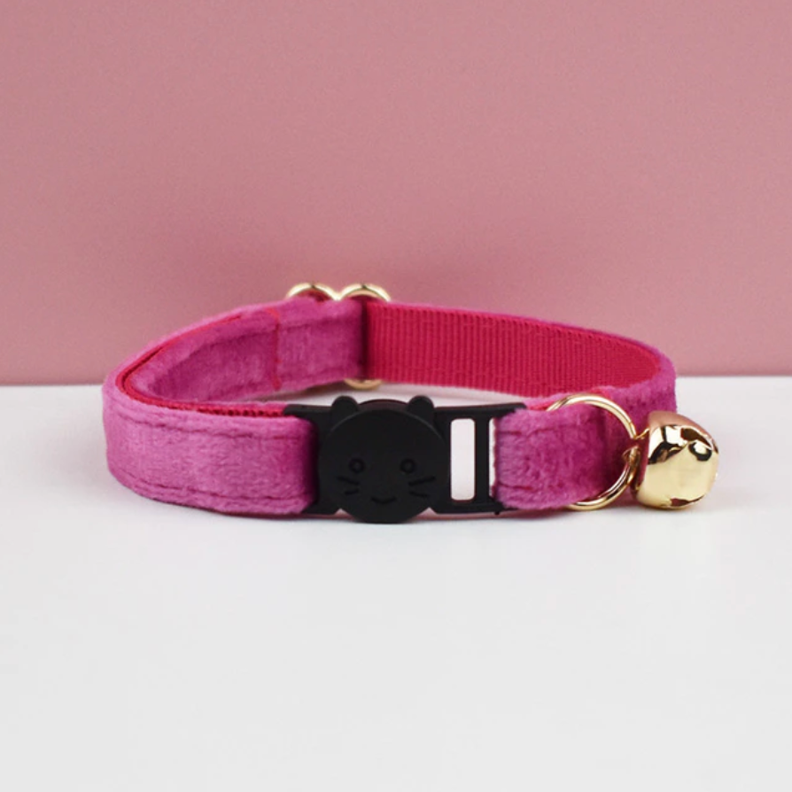 Velvet Cat Collar with Bow Tie