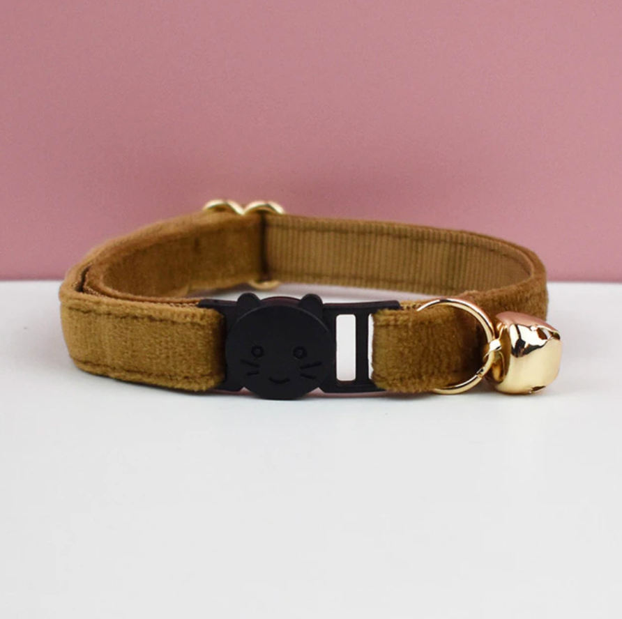 Velvet Cat Collar with Bow Tie