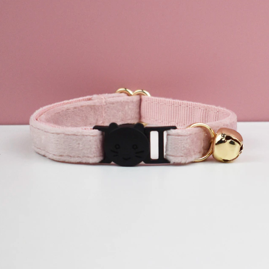 Velvet Cat Collar with Bow Tie